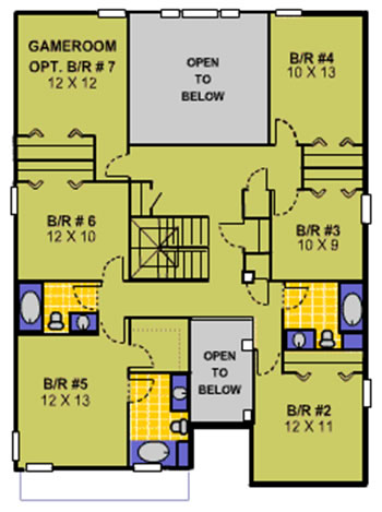 Example floor plan for the Pembrook model at Glenbrook Resort