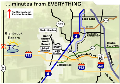 Glenbrook Resort, Clermont, Orlando, Florida, USA: Location Map