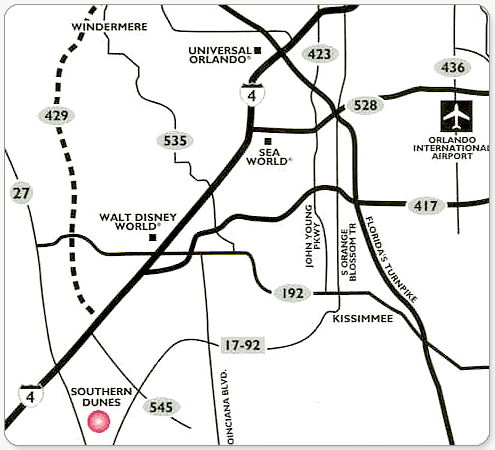 Southern Dunes Resort - location map